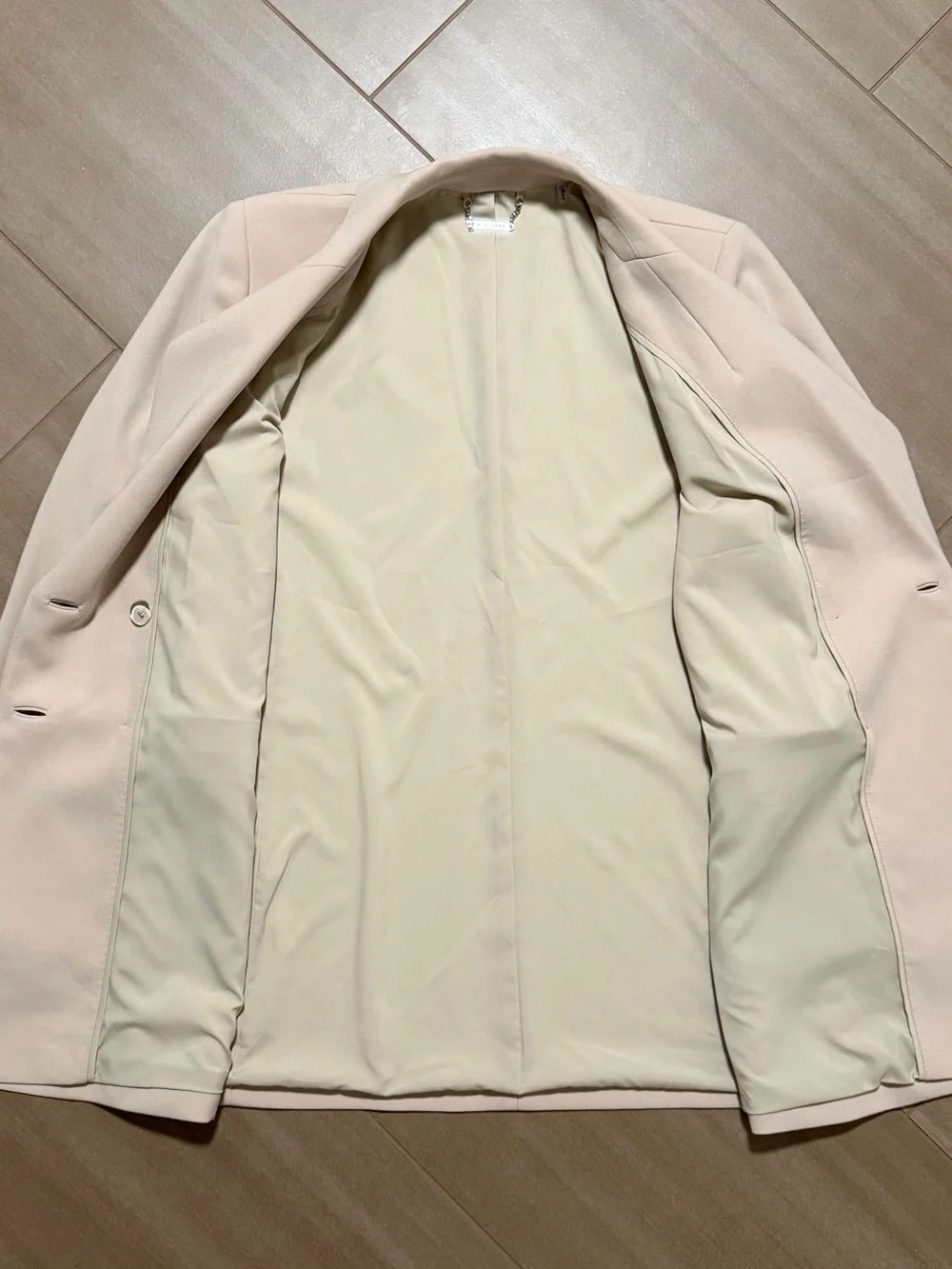 Tahari Double-Breasted Blazer Jacket - Pale Pink